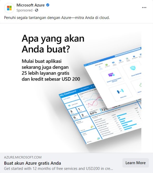 iklan azure di sosial media